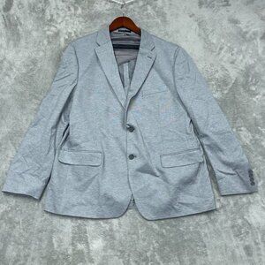 Kenneth Cole Mens Light Gray Blazer X-Large Polyester Blend a1412